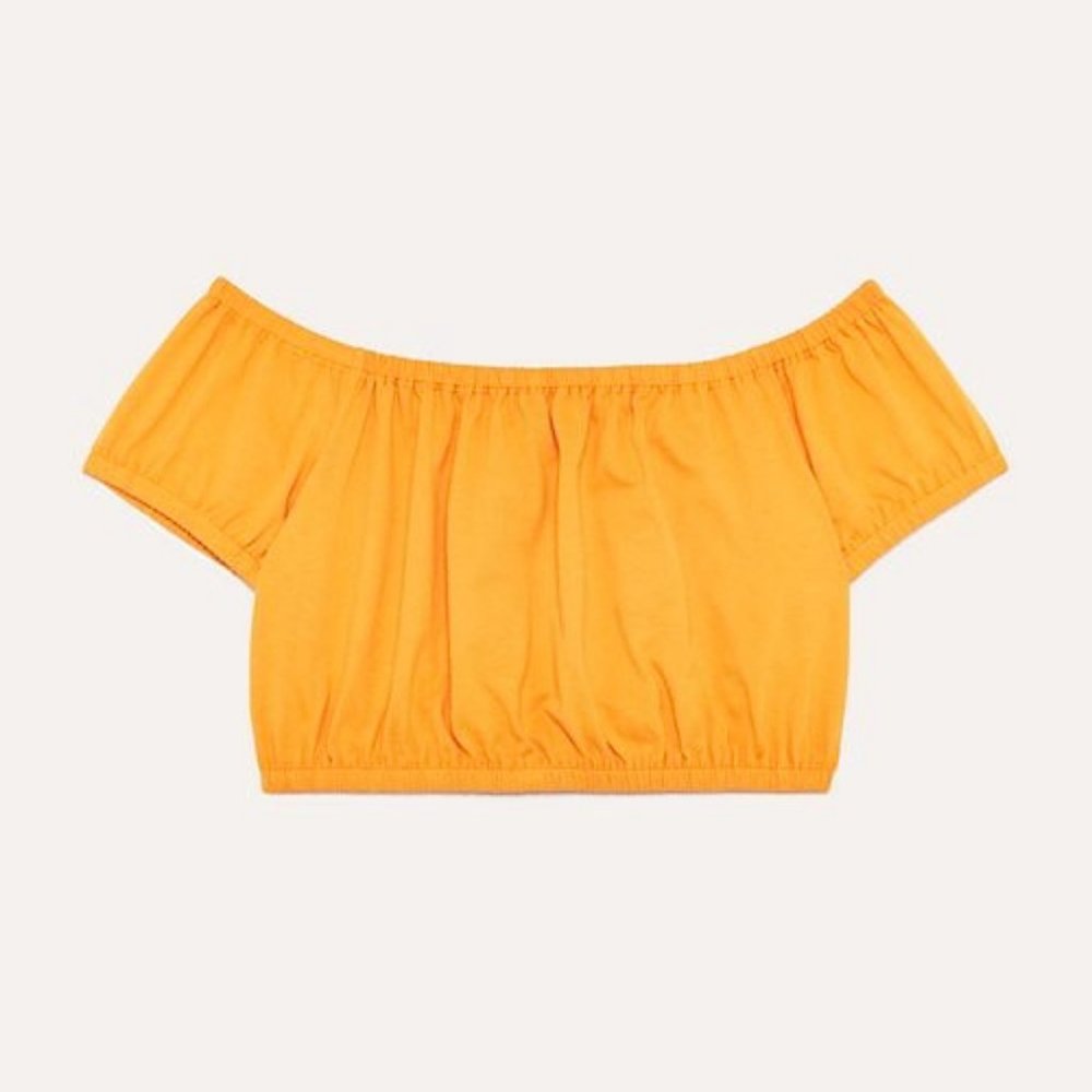 Aritzia | Wilfred Adelisa Off-the-Shoulder Crop Top - Citrico